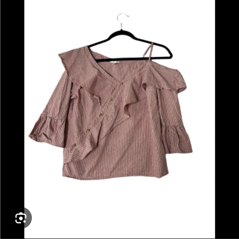 Skies Are Blue Red and White Striped Blouse